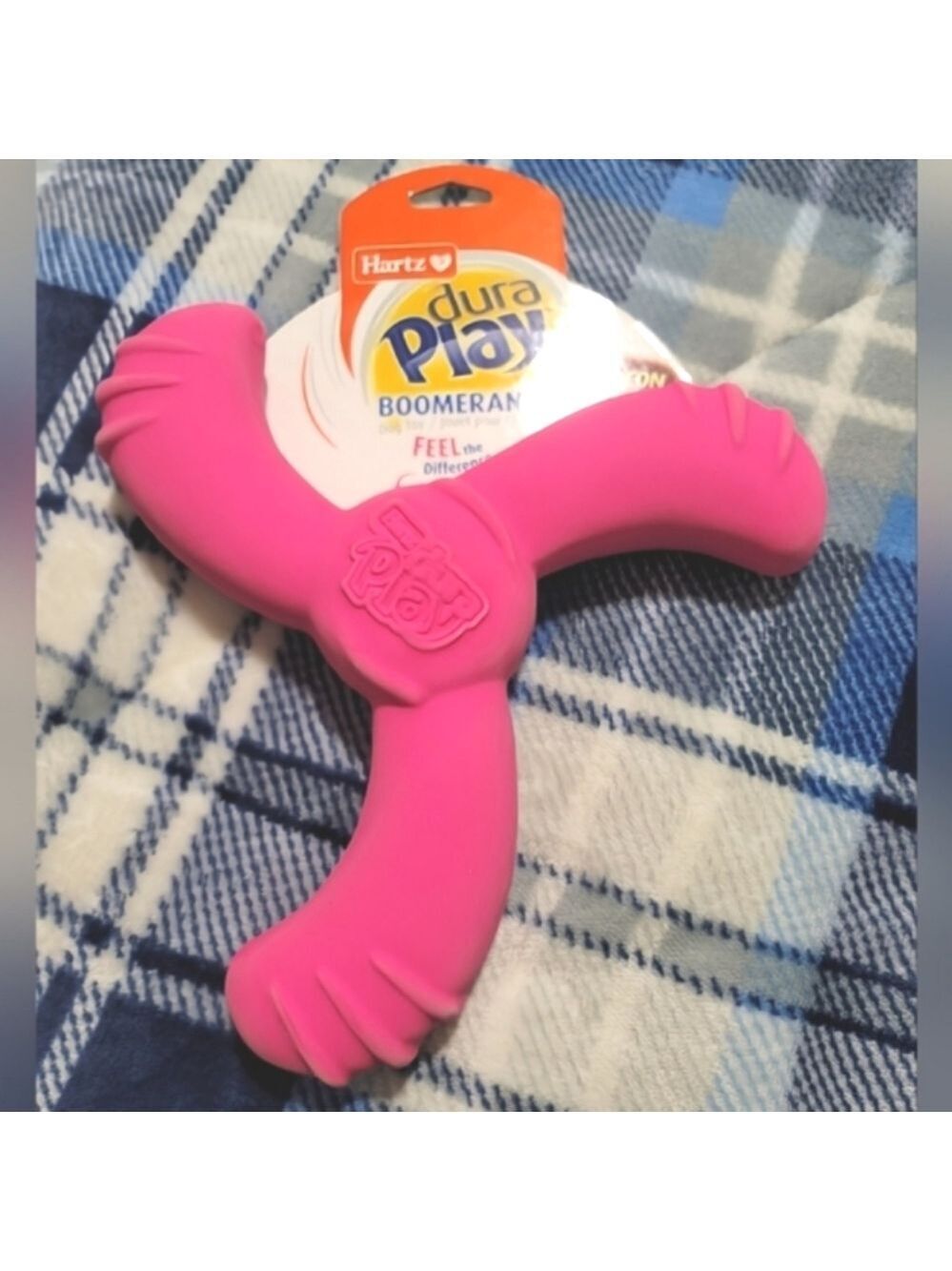NWT Hartz Dura Play Boomerang Dog Toy Bacon Scented